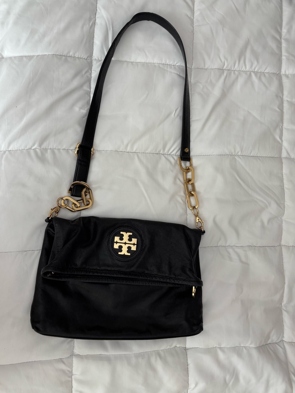 Tory Burch Amanda Fold Over Messenger / Crossbody Bag - Picture 2 of 7